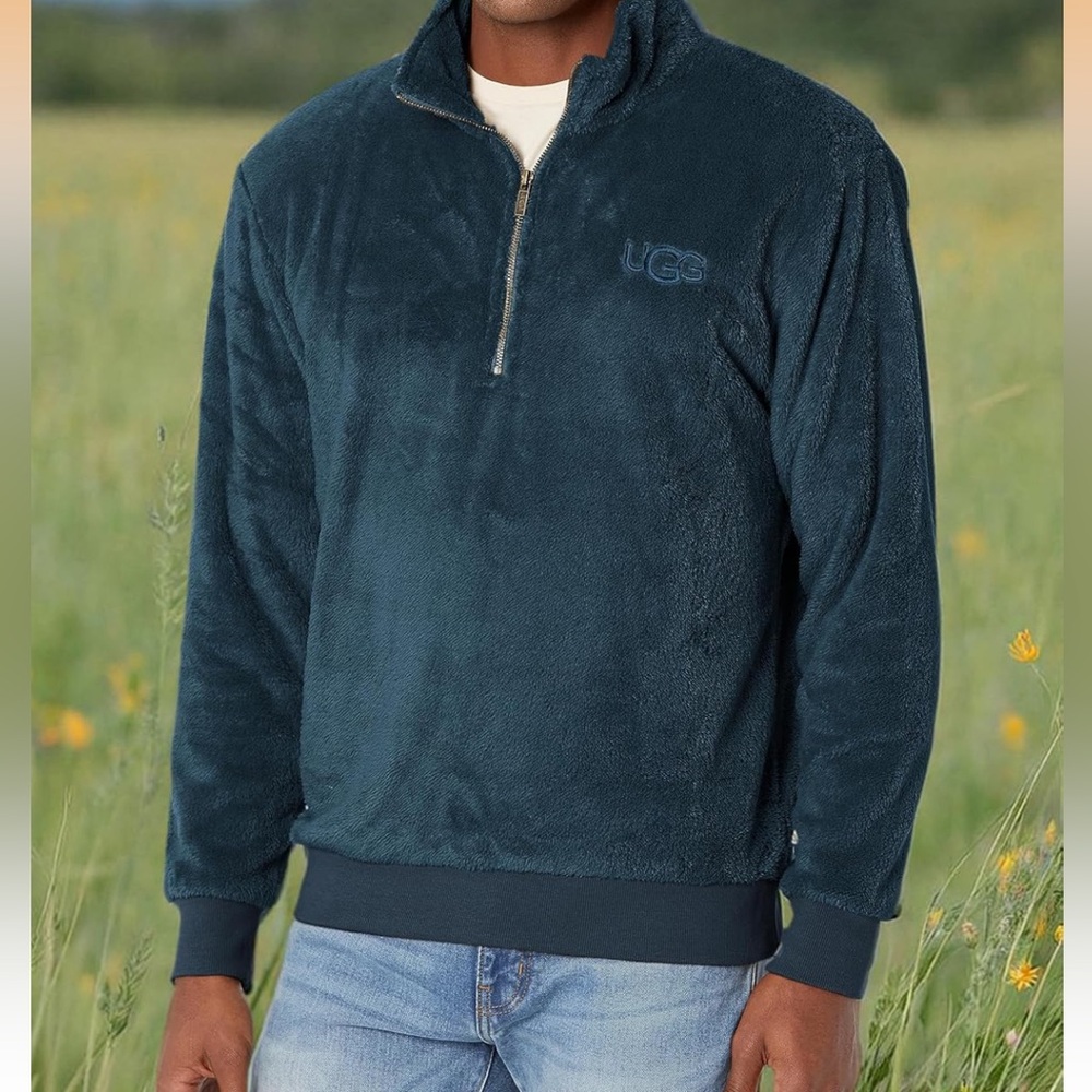 UGG Deep Blue Fleece Half-Zip Pullover